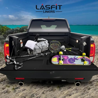 LASFIT Tailgate Mat for Honda Ridgeline 2017 2018 2019 Tailgate Liner, Custom Fit Anti-Scratch Anti-Slip Easy Installation TPE All Weather Tailgate Protector Cover, Black - style: 8）For Honda Ridgeline | 2017-2019 | Tailgate Mat