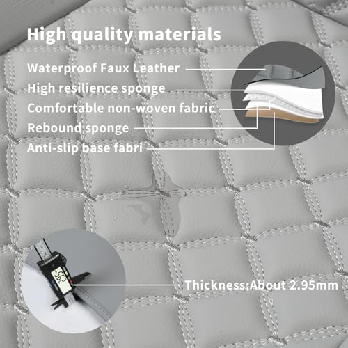 2pcs Car Seat Covers,Leather Water Proof Material No Slip Soft Car Seat Protector Side not Wrapped,for Car with Airbags,Seat Covers Universal for Most Automotive,Suvs,Vans,Trucks (Grey) - color: Grey