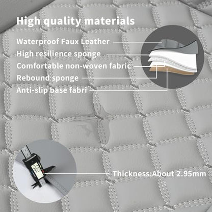 2pcs Car Seat Covers,Leather Water Proof Material No Slip Soft Car Seat Protector Side not Wrapped,for Car with Airbags,Seat Covers Universal for Most Automotive,Suvs,Vans,Trucks (Grey) - color: Grey