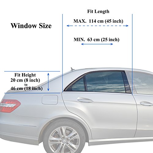 TFY Universal Car Side Window Sun Shade - Protects Your Kids from Sun Burn - Double Layer Design - Maximum Protection - Fit Most of Vehicle - 2 Pieces (Regular Contoured Window) - size: Regular Contoured Window