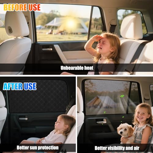 ZATOTOO Car Window Shades for Toyota 4Runner 2017-2024 Sun Shade for Side Window & Rear Windshield Double Layer for Privacy Protection UV Heat Insulation for Camping Nap Parking(No Front Windshield) - size: 4runner-(17-24)