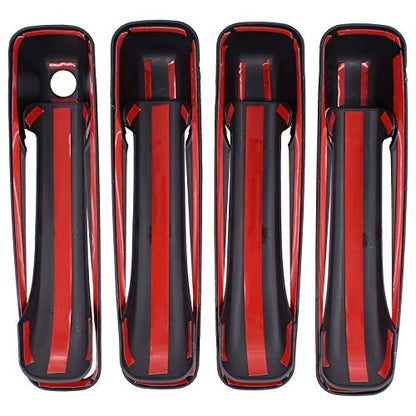 NewYall Gloss Black Exterior Door Handle Cover for Jeep Commander Grand Cherokee 2005-2010 for Ram 1500 2500 3500 2009-2018 Front Rear Left Driver Right Passenger Side