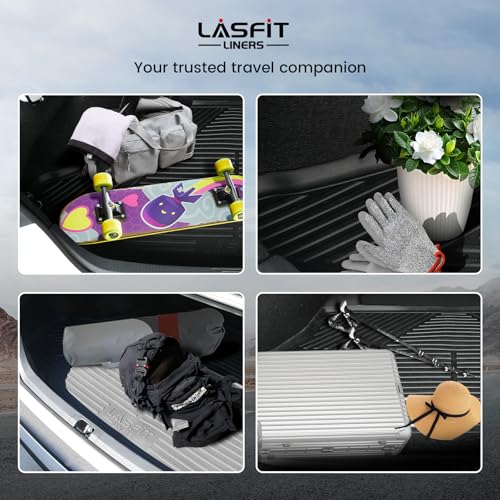 LASFIT Trunk Mat for Dodge Durango 2011-2026, Fit 2nd Row Bench Seating(7seats) & 2nd Row Bucket Seating 6seats, Not for 5 Seats, All Weather TPE Custom Fit Car Mat Cargo Liner, Black - style: 5) Durango | 2016-2026 |7-Seat/6-Seat Trunk Mat