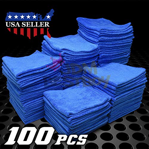 JDMBESTBOY 100Pcs Microfiber Cleaning Cloth Towel Rag Car Polishing No Scratch Auto Detailing Multi-Purpose Kitchen - size: 100 PCs
