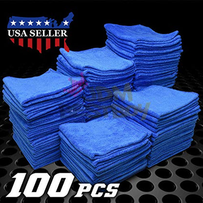 JDMBESTBOY 100Pcs Microfiber Cleaning Cloth Towel Rag Car Polishing No Scratch Auto Detailing Multi-Purpose Kitchen - size: 100 PCs