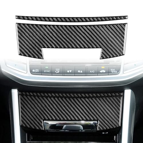 Real Premium Carbon Fiber Car Center Console Storage Box Frame Panel Cover Decal Sticker Auto Interior Accessories Compatible with Honda Accord 2013 2014 2015 2016 2017 9th Gen Black Type B - color: Black 54