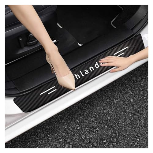 Car Door Sill Protector,Sill Protector Compatible with Toyota Highlander 4Pcs Door Entry Guard Scuff Sill Protector Plate- Carbon Fiber Anti-Scratch Sticker