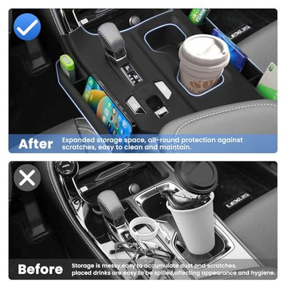 Autorder Silicone Center Console Organizer&Cup Holder for 2022-2025 2026 NX 250/350/350H/450H Accessories Seat Gap Storage Box with Cup Holder Insert Tray Anti-Scratch Gear Shift Panel Trim Cover - size: 2022-2026 NX 250/350/350h/450h