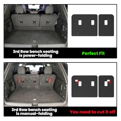 LASFIT Trunk Mat with Backrest Mat for Chevrolet Chevy Traverse 2024-2026 & GMC Acadia 2024-2026 & Buick Enclave 2025-2026, All Weather TPE Custom Fit Cargo Mat Trunk Liner with Backrest Mat, Black - size: Cargo Liner for Traverse/Acadia/Enclave 2024-2026