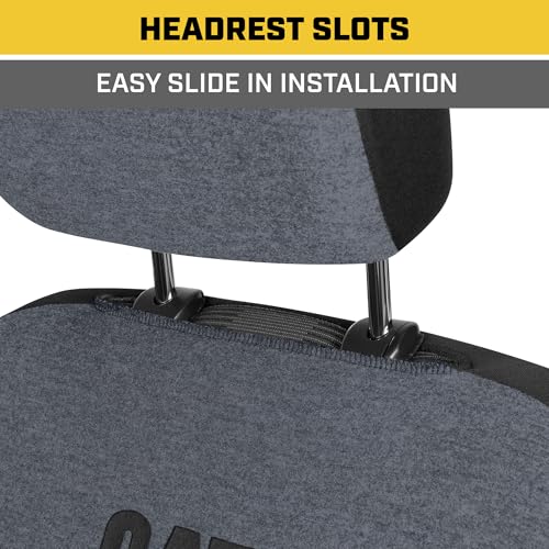 CAT CozyBlend Car Seat Covers, Blue Heather - Premium Jersey Fabric Seat Covers for Cars Trucks SUV, Breathable Cotton Car Seat Covers Front Seats Only, Universal Fit Automotive Interior Covers - color: Blue