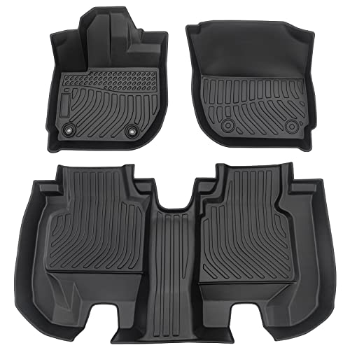 Floor Mats for 2016-2022 Honda HR-V,All-Weather TPE Rubber Car Floor Mats Custom Fit Full Set Includes 1st and 2nd Rows Maximum Coverage Anti-Slip 1st & 2nd Row Black (2016-2022 HR-V) - color: 2016-2022 HR-V