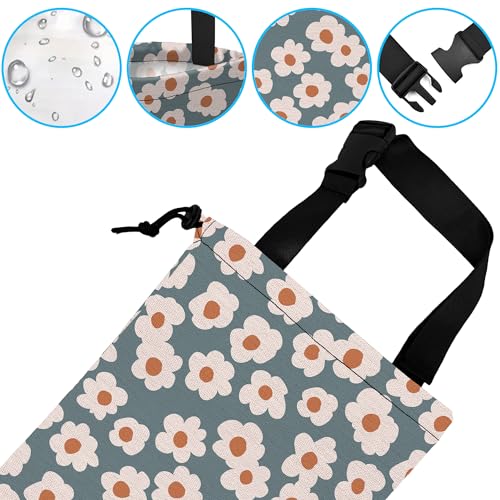Car Trash Bag Hanging White Daisy Car Trash Can Waterproof Garbage Bag Hanging for Car Back Seat - color: White Daisy
