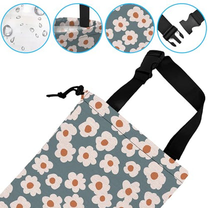 Car Trash Bag Hanging White Daisy Car Trash Can Waterproof Garbage Bag Hanging for Car Back Seat - color: White Daisy