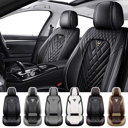 Car Seat Covers for Kia Sportage 2002-2026, Waterproof Nappa Leather Front Seat Cover, Anti-Slip and Comfortable Automotive Seat Protector&Accessories(Black) - color: Black, size: Front Set