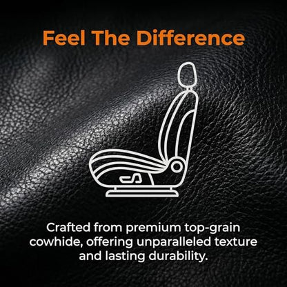 A leather rear seat cushion specially designed for cars - made by hand - can relieve pain in the buttocks, pressure points, and sciatic nerve. | Rear seat cover (Premium Black, Rear Seat Cushion) - color: Premium Black, size: Rear Seat Cushion