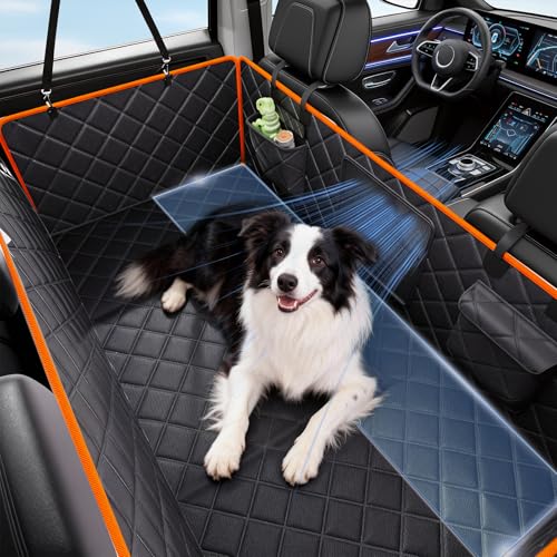 Back Seat Extender for Dogs, Dog Car Seat Cover for Back Seat, Dog Hammock for Car Hard Bottom, Waterproof, Scratch Proof Nonslip, Upgraded Material, SUV, Sedan Medium Truck - color: Orange