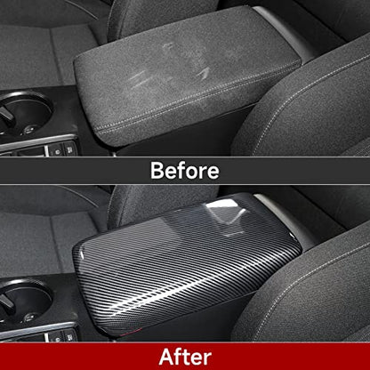 Car Central Armrest Box Cover Decals for 2022 2023 2024 2025 Honda Civic 11th Gen Accessories ABS Carbon Fiber Interior Stickers - color: Armrest Box Cover