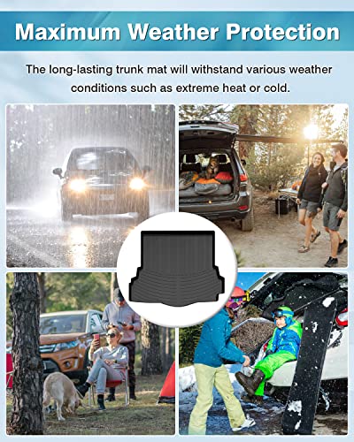 Mixsuper All Weather Cargo Liner - Custom Fit Trunk Mat Compatible with Ford Fusion (2013-2020), Platinum (2017-2018), Sport (2017-2020) Black - size: 2013-2020 Ford Fusion