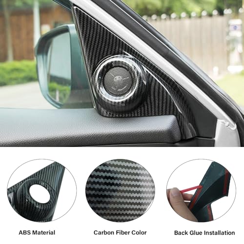Car A Pillar Speaker Cover Compatible with Honda Civic Accessories 10th Gen 2016 2017 2018 2019 2020 2021ABS Carbon Fiber Style Interior (2 PCS) - color: A Pillar Speaker Cover