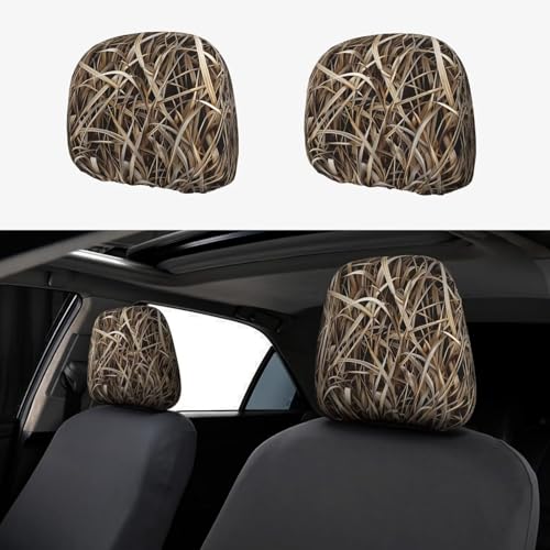 Camouflage Car Headrest Cover Army Camo Universal Auto Head Rest Protector Brown Jungle Soft Breathable Seat Pillow Protective Wrap Covers Fit Most Cars Sedan Van Vehicles - color: Camo