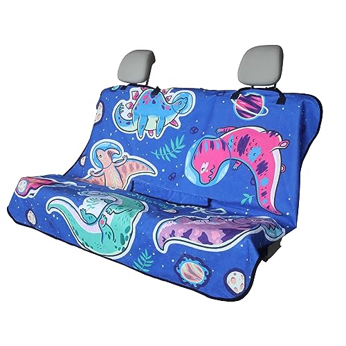 Back Seat Cover for Car Trucks Van SUV,Waterproof Rear Bench Towel Seat Covers for Dogs and Kids,Automotive Backseat Protector (Cartoon Dinosaur) - color: Cartoon Dinosaur, size: Rear Bench Seat Towel