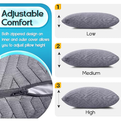 1 MIDDLE ONE Travel Pillow for Sleeping Camping, Memory Foam Small Pillow with Breathable Cover for Backpacking, Airplane, Car (17.5 x 12 Inch) - size: 17.5 x 12 Inch