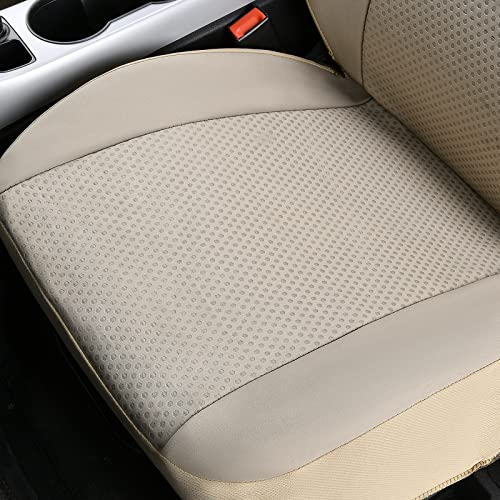 Flying Banner Car Seat Covers Front Seats Rear Bench Polyester car seat Protectors Easy installations Rear Bench Split Classic Man Lady Truck - color: Front Pair Solid Beige