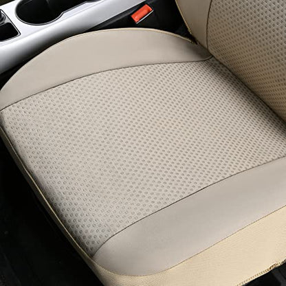 Flying Banner Car Seat Covers Front Seats Rear Bench Polyester car seat Protectors Easy installations Rear Bench Split Classic Man Lady Truck - color: Front Pair Solid Beige