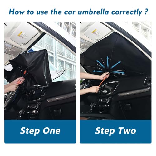 Funny Bear Car Windshield Sun Shade Umbrella Foldable Car Foldable Umbrella Sunshade for Front Window Block UV Rays Car Accessories Auto Windshield Sun Shades Cover - color: Funny Bear