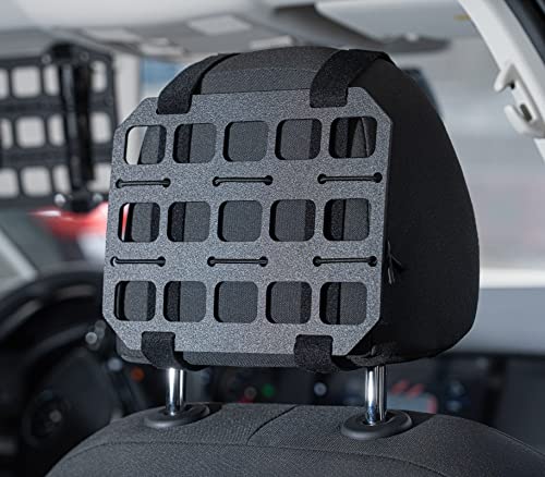 TACNEX Car Headrest Organizer MOLLE Panel for Vehicle Seat Back EDC Pouch Tool Holster Bag Gadget Holder Backpack Insert Panel Tactical Gear Rack Truck Equipment Plate Modular Storage Shelf - style: Headrest Panel