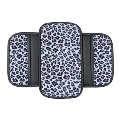 Auto Center Console Pad PU Leather Car Armrest Seat Box Cover Protector Universal Fit (White Gray) - color: White Gray