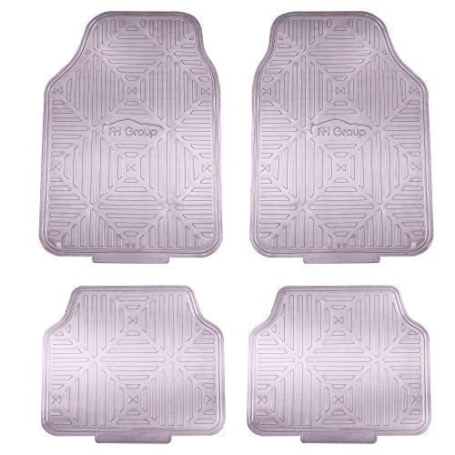 FH Group Automotive Floor Mats - Heavy-Duty Metallic Rubber Floor Mats for Cars, Universal Fit Full Set, Climaproof Floor Mats, Trimmable Floor Mats for Most Sedan, SUV, Truck Floor Mats Charcoal - color: Charcoal