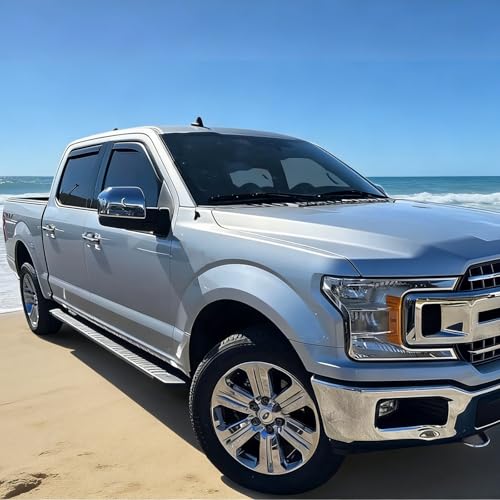 in-Channel Side Window Rain Guards Fits 2015-2020 Ford F-150 SuperCrew & Crew Cab (Not for Super Cab),Window Visors Window Deflectors Vent Sun Shades Sheilds - size: For 2015-2025 F150 Crew Cab