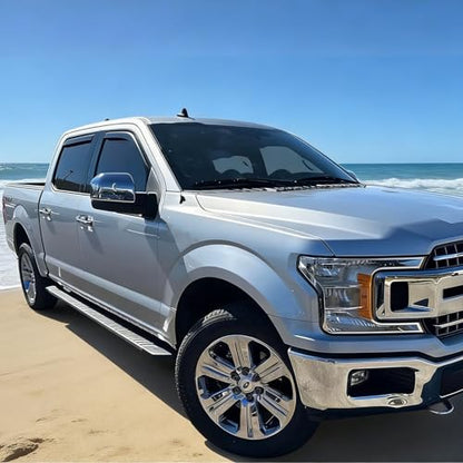in-Channel Side Window Rain Guards Fits 2015-2020 Ford F-150 SuperCrew & Crew Cab (Not for Super Cab),Window Visors Window Deflectors Vent Sun Shades Sheilds - size: For 2015-2025 F150 Crew Cab