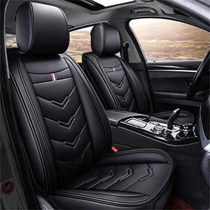 Luxury 5 Seats Car Seat Covers for Honda HRV 2026 Vehicles Front&Rear Seat Protector Waterproof Leather Seat Cushion Black