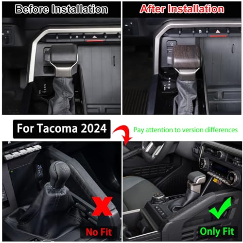 Aunginsy Car Gear Shifter Hand Brake Trim Cover Compatible with Toyota Tundra 2022+, Sequoia 2023+ & Tacoma 2024+, ABS Automatic Center Console Gear Shift Head Knob Scratch Protector Cover Accessories - color: Oak Grain Pattern(A)