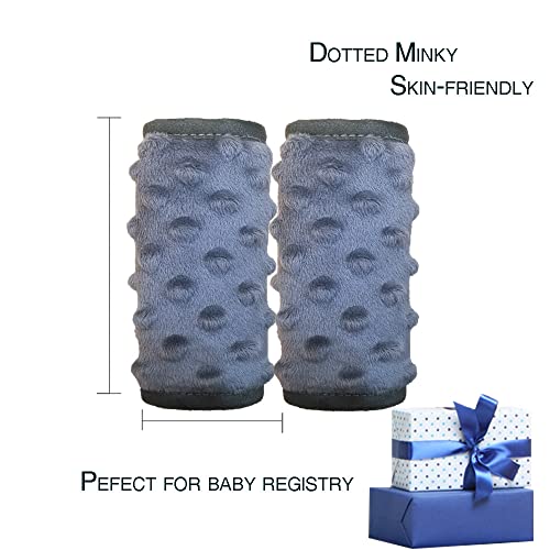 DODO NICI car seat Strap Cover for Baby, seat Belt Cover Cushion, Belt Pads fit Baby Carrier/Pushchair/Stroller, Cozy Peace Dotted Minky, Solid Grey - color: Solid Grey