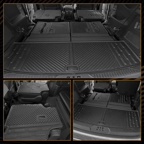 Naibeve Floor Mats for Cadillac XT6 2020-2025 2026 7 Seats (2nd Row Bench Seats) - All Weather for Cadillac XT6 Floor Mats & Cargo Mat with Backrest Mat & 2nd Row Backrest Mats Interior Accessories - size: 20)XT6 7 Seats Set|2020-2026