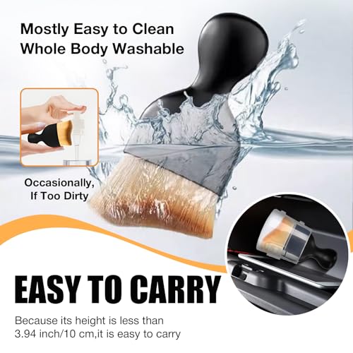 Microfiber Car Detailing Brush – Dual Use for Wet & Dry Cleaning, Soft Bristles Interior Duster for Dashboard, Air Vents, Leather Seats, and Home Use