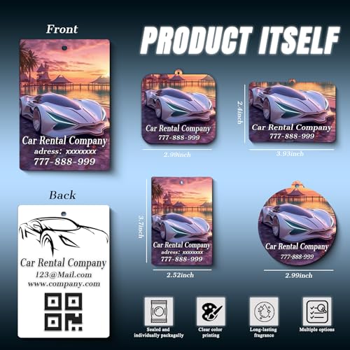 10-1000 Pcs Custom Logo Car Air Fresheners, Wholesale Personalized Car Air Fresheners, Custom Double-Sided Car Air Fresheners Suitable for Truck and Business Branding Events (Logo) - color: Logo