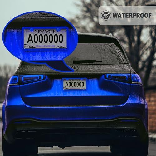 Blue License Plate Frame, Premium Matte Aluminum Alloy Holder with 2 Holes, 2 Pack Waterproof Rust-Proof Universal Car Frame, Including Screws, Caps and Rattle Proof Pads - color: Blue