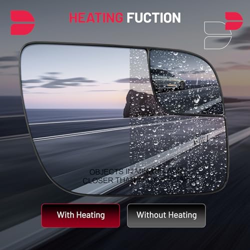 BDFHYK Mirror Glass Compatible with 2011-2019 Explorer Side View Exterior Mirror with Backing Plate, Replaces BB5Z17K707 BB5Z17K707A BB5Z17K707B,Heated (Right Side) - size: Right Passenger Side, style: 2011-2019 Explorer