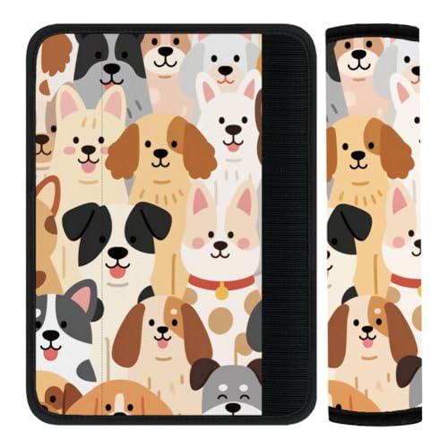2Pcs Seat Belt Cover Pad 11 Inch Long Seat Belt Cushion Soft Comfort Strap Pad Auto Accessory Decoration for Car Truck SUV Bag Backpack Dog Theme Pet Love - color: Dog Pet