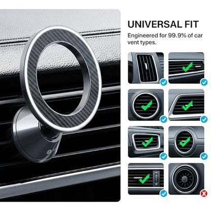 Trusmi Magnetic Car Phone Holder for MagSafe, Air Vent Phone Mount 360° Rotation, Strong Magnet Cell Phone Holder for Car for iPhone 17 16 15 14 13 12 Pro Max, Samsung Galaxy, Google Pixel