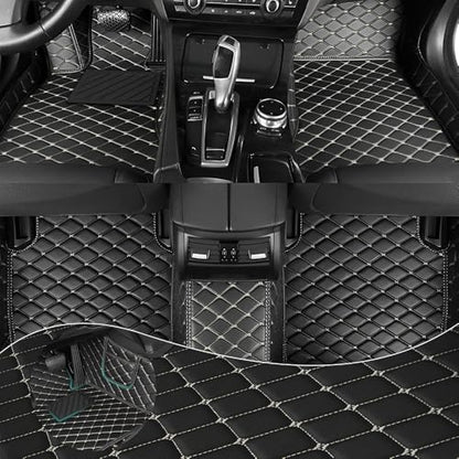 Car Floor Mats Fit for Nissan Kicks 2022-2025 All Weather Durability Leather Car Floor Mats, Skidproof Pedal, Waterproof, Wear-reistant(Black Beige) - color: Black Beige