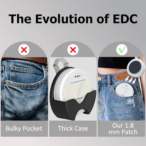 Universal Magnetic EDC Mounting System for Nicotine Pouches-10 Pack Ultra-Thin Soft Neodymium Adhesive Pads & Heavy-Duty Metal Visor Clip for Zyn, Snus, Dip Cans, Garage Remotes, Gym & Car Organizers