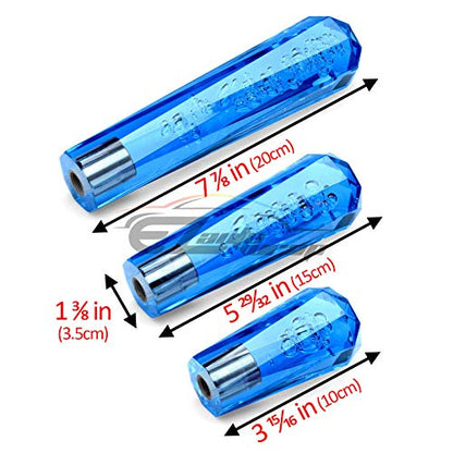 EZAUTO WRAP Shift Knob Stick Crystal Transparent Bubble Blue Throw Gear Shifter 15cm - color: Blue, size: 15cm