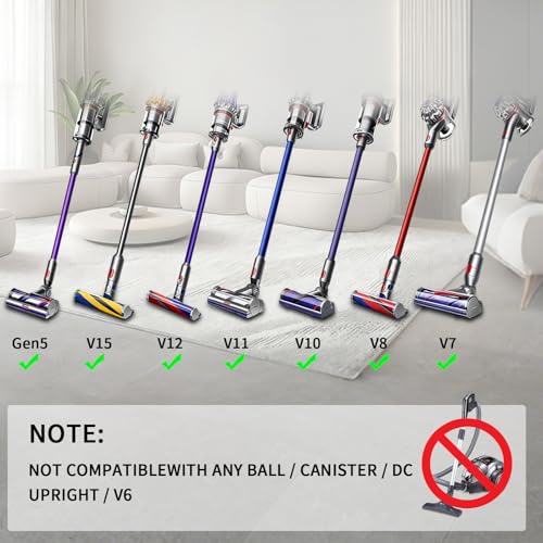 6 Replacement Attachment Kit for Dyson V15/V15s/V9/V8/V11/V12/V10/V7/Gen5 Cordless Vacuums Cleaner | Quick Release Spare Part for Home and Car Cleaning | Accessory Tool Set with Extension Hose