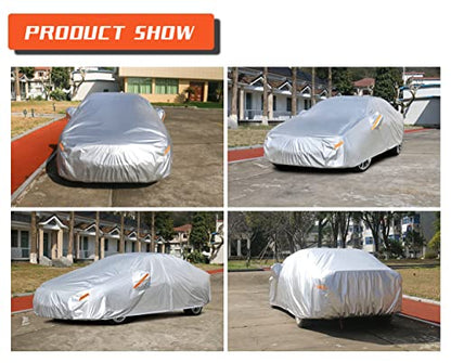 Kayme Hatchback Car Covers Waterproof All Weather, Sun Uv Rain Protection with Zipper Compatible with Mazda3, Corolla, VW Golf GTI, Ford Focus Hatchback (UP to 177 Inch, Not Fit Sedan) - size: C3 For Hatchback-Length ( UP to 177 inch )