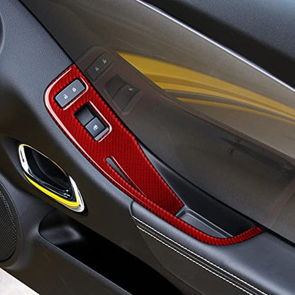 Car Window Lift Switch Sticker Carbon Fiber Decal Interior Trim for Chevrolet Camaro 2010 2011 2012 2013 2014 2015 Accessories - color: Window Lift Switch a
